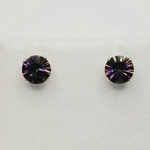 10K White Gold Mystic Topaz (1.50ct) Stud Earrings